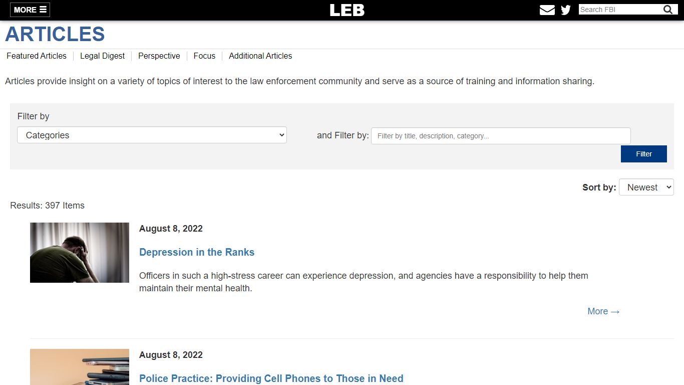 Articles — LEB - Federal Bureau of Investigation
